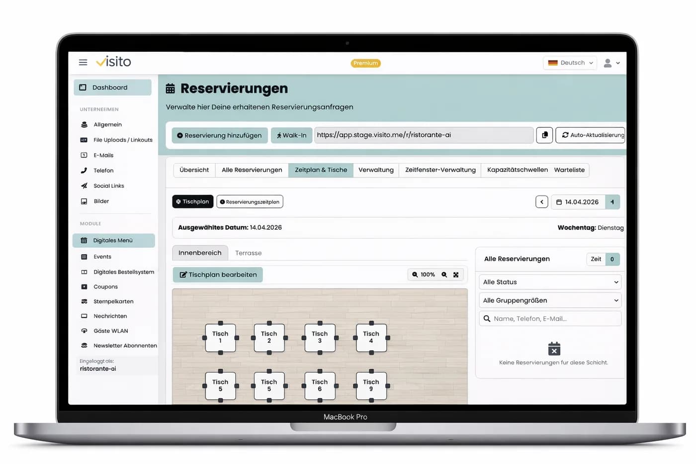 visito Plattform Screenshot